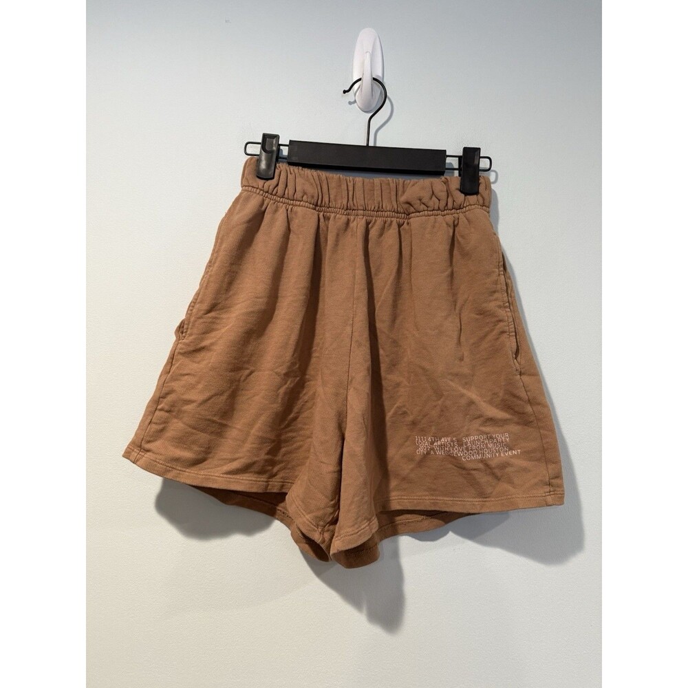 Parker Moss Sweatpant Shorts Women Small Tan Lounge Pull On Support Local Artist